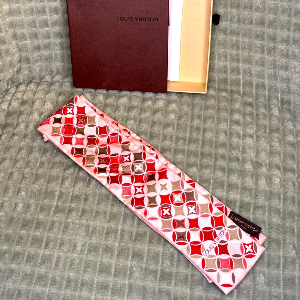 Louis Vuitton LV Scarf Ribbon Twilly Vintage Pink Japanese